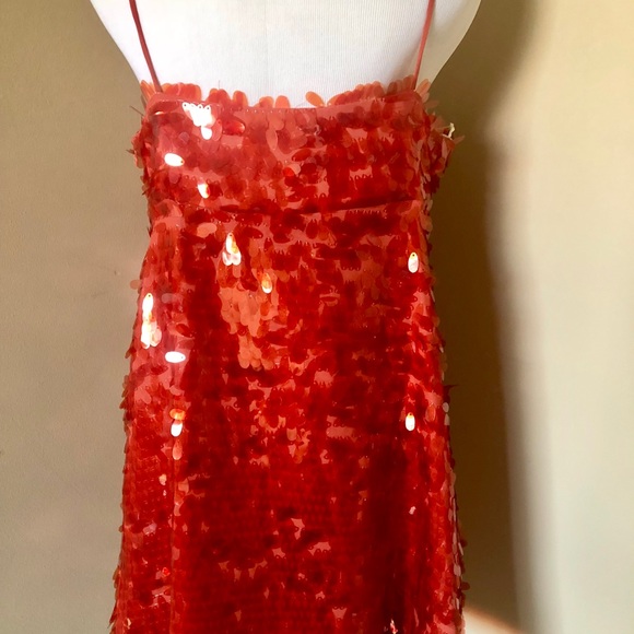Zara Sequin A-Line Spaghetti Straps Party Dress - Picture 4 of 8